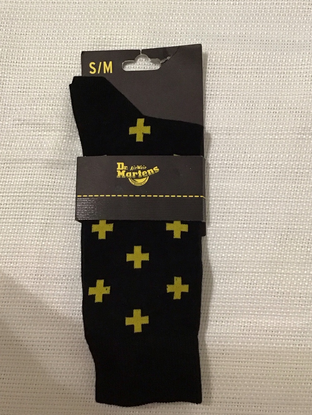 Dr. Martens Black Socks with Yellow Cross